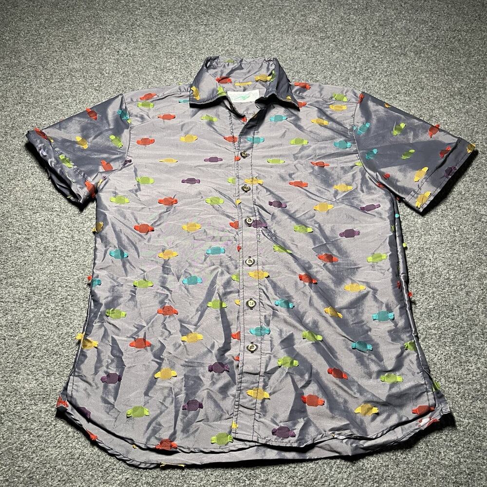 Vintage Seaplane Shirt Mens Small Short Sleeve USA Button Up Wacky Fun Retro 90s - Picture 2 of 10